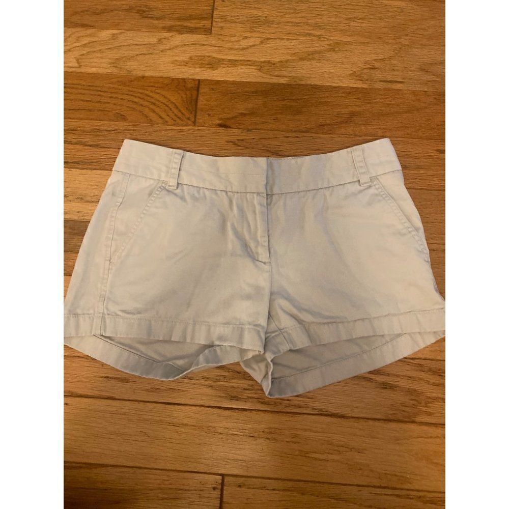 J. Crew, women's chino tan cotton casual shorts, size 2